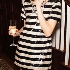 Black and white sequin dress